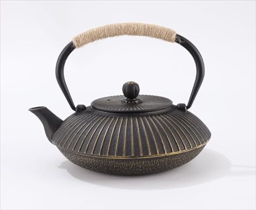 光琳堂KORINDO 南部鉄器×越前塗 ティーポット　鉄急須 ＮＯ２茶金(蓋黒) 空間鋳造｜南部鉄器 急須Suzu 木蓋 - 東北スタンダード